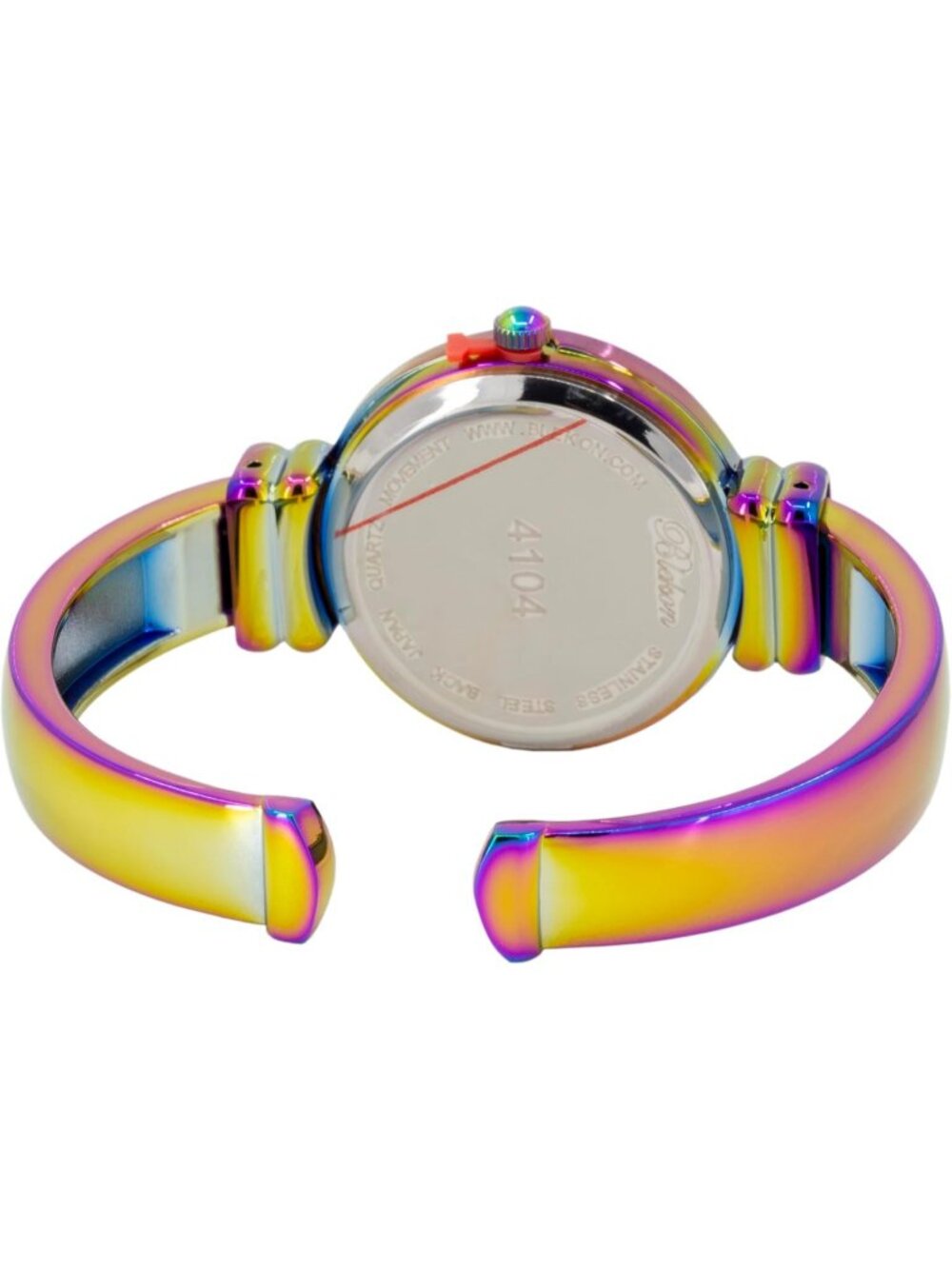 Women's Iridescent Pearl Cuff Bracelet Quartz Movement Metal hinged Wrist Watch - Picture 5 of 7